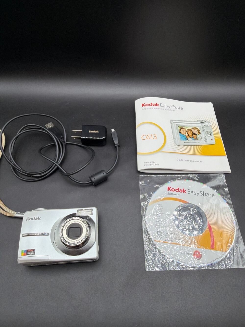 Kodak EasyShare C613 6.2MP Digital Camera Tested Works Charger Manual CD